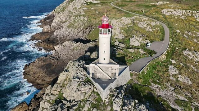Faro de Punta Nariga desde punto de vista A&eacute;reo
