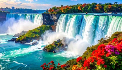 Majestic Niagara Falls Autumnal Beauty and Natural Wonder