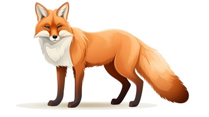 Obraz premium Cute Standing Fox Vector Illustration for Wildlife Designs and Projects