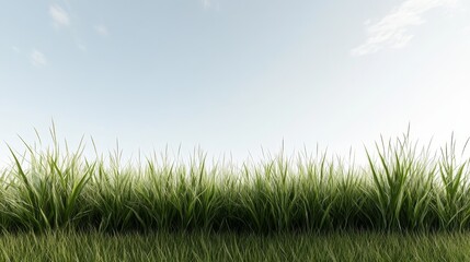Fototapeta premium Agriculture action in a farm field under a clear sky capturing the essence of plant growth and nature's beauty