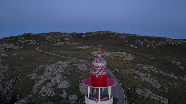 Faro de Punta Nariga desde punto de vista A&eacute;reo