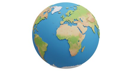 Naklejka premium 3D Isometric Globe – White Background