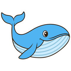 Whale Fish Cartoon Illustration