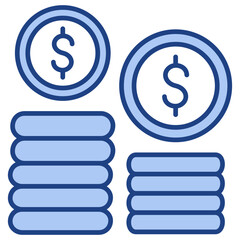 Coins Blue Icon