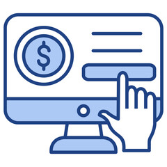 Pay Per Click Blue Icon