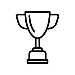 minimalistic trophy icon with flat handles on transparent background for web and graphic design
