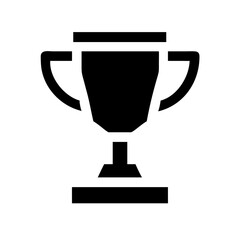 minimalistic trophy icon with flat handles silhouette on transparent background for web and graphic design