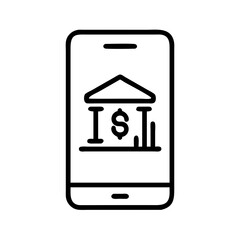 mobile banking icon on transparent background for web and graphic design