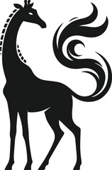 Wild animal giraffe vector isolated silhouette