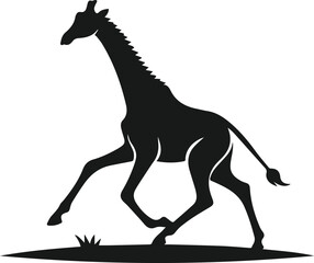 Wild animal giraffe vector isolated silhouette