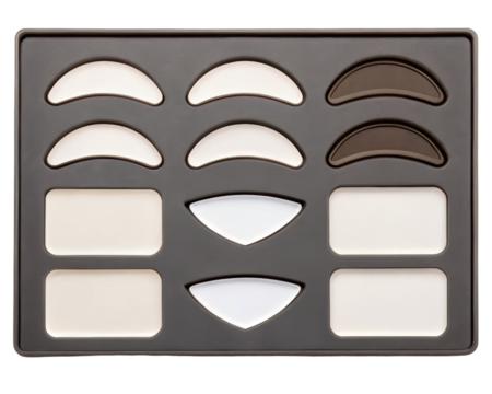 Eyelash lift shields and pads on a transparent background