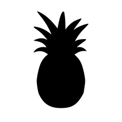 pineapple icon silhouette on transparent background for web and graphic design