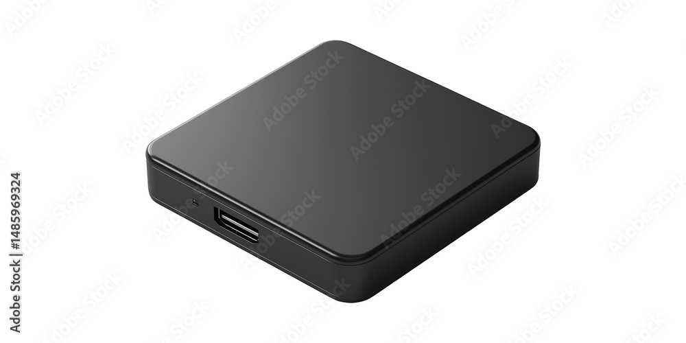 Poster black external hard drive enclosure. portable data storage solution for backup and file transfer iso