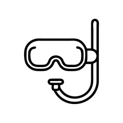 snorkel mask icon on transparent background for web and graphic design