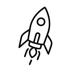 space rocket on transparent background for web and graphic design
