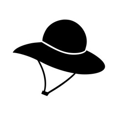 sun hat icon silhouette on transparent background for web and graphic design