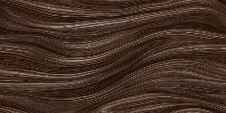 Seamless Chocolate Brown Wood Texture Swirling Grain Pattern for Design