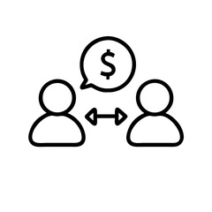 user collaboration with dollar icon on transparent background for web and graphic design
