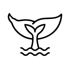 whale tail icon on transparent background for web and graphic design