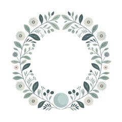 Bohemian Blossom: Round Floral Frame Design