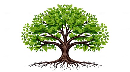 Fototapeta premium Botanical Design of Isolated Tree in Nature for Plant and Botany Theme