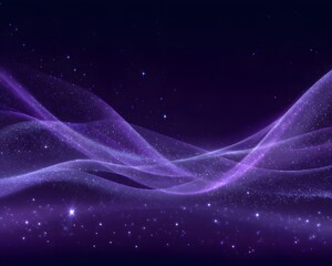 Fototapeta premium Abstract Purple Glowing Particle Waves Background