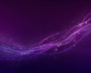 Obraz premium Abstract Purple Background with Glowing Particles and Flowing Lines