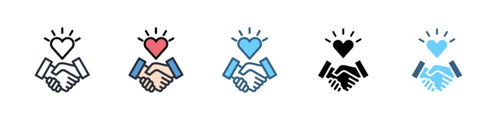 COMPANY VALUES icons with various styles and colors of honesty, boldness, collaboration, customer loyalty, learning, performance, innovative, trust icons live stroke editable