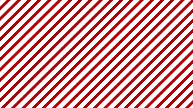 Animated diagonal striped background, Red and white seamless pattern video animation