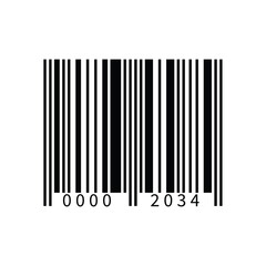 Barcode icon, Product code symbol, scan label, retail barcode sign, identification code, product scan element, inventory symbol, vector illustration.