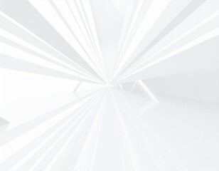 Fototapeta premium White Geometric Architecture Interior Perspective