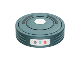 Robotic Vacuum Cleaner with Control Panel icon 3d render illustration. Robotic Vacuum Cleaner icon 3d