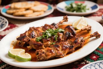 Fototapeta premium ROAST JIZ-BYZ! DELICIOUS TRADITIONAL AZERBAIJANI DISH