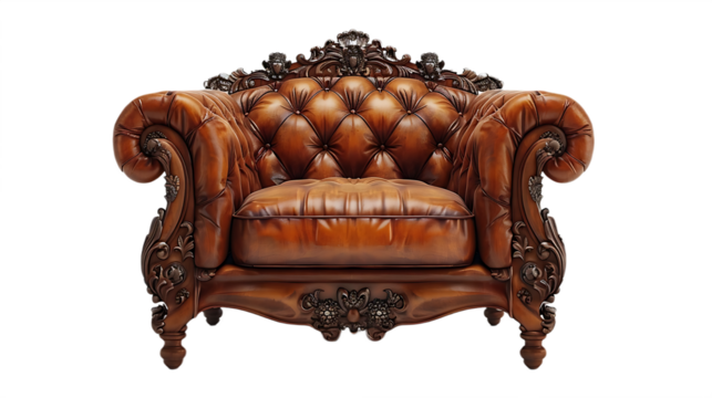 Elegant brown leather furniture vintage style high resolution picture