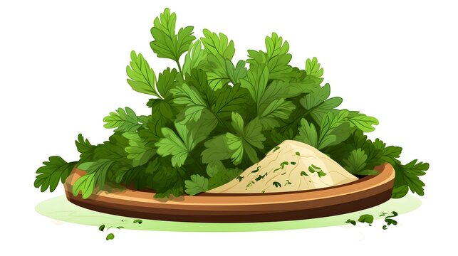 Professional Grated Natural Herb Plant Organic Ingredient Cartoon Image for Marketing Materials