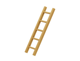 Ladder 3D Icon illustration rendering. Wooden ladder 3d illustration icon