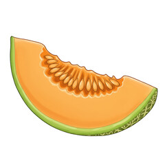Cantaloupe Slice Illustration: Fresh and Juicy