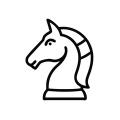 horse head icon line art vector 