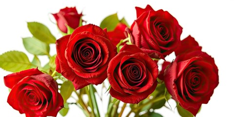 Red Rose Bouquet on Transparent Background for Design