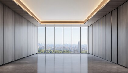 Obraz premium Empty Modern Office with City View