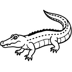 Fototapeta premium Emerald Crocodile Outline Vector