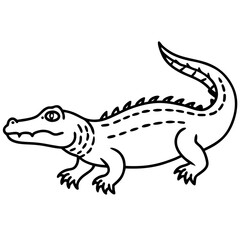 Emerald Crocodile Outline Vector