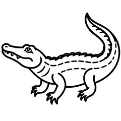 Emerald Crocodile Outline Vector