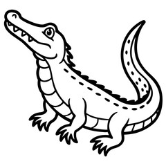 Emerald Crocodile Outline Vector