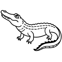 Emerald Crocodile Outline Vector