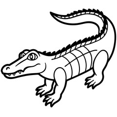 Fototapeta premium Emerald Crocodile Outline Vector