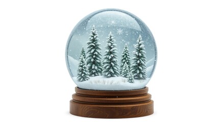Snow Globe on White Background - Isolated Design Element