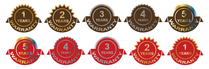 Warranty stamp, seal. Vector badge, icon template. Illustration isolated on white background. Eps 10.