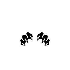 Fototapeta premium Symmetrical shape in black silhouette at the bottom of white space
