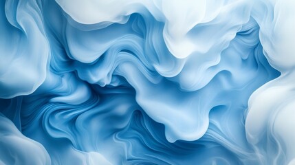 Fototapeta premium A captivating abstract composition of flowing blue and white hues creating a dreamy visual.